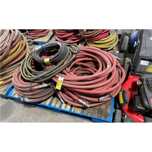 PALLET OF ASSORTED HEAVY DUTY INDUSTRIAL AIR / WATER HOSES *MUST TAKE ALL ON PALLET*