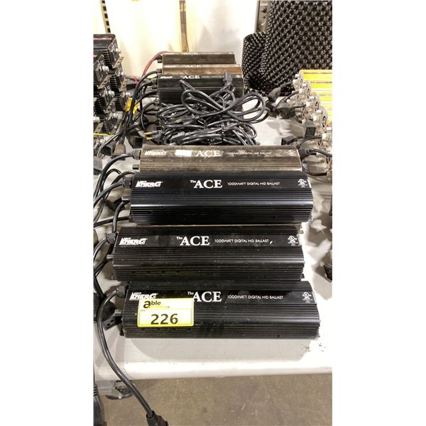 9 LIGHT ENERG THE ACE 1000W COMMERCIAL ELECTRIC DIGITAL BALLASTS WITH POWER CABLES, & LIGHT ENERG