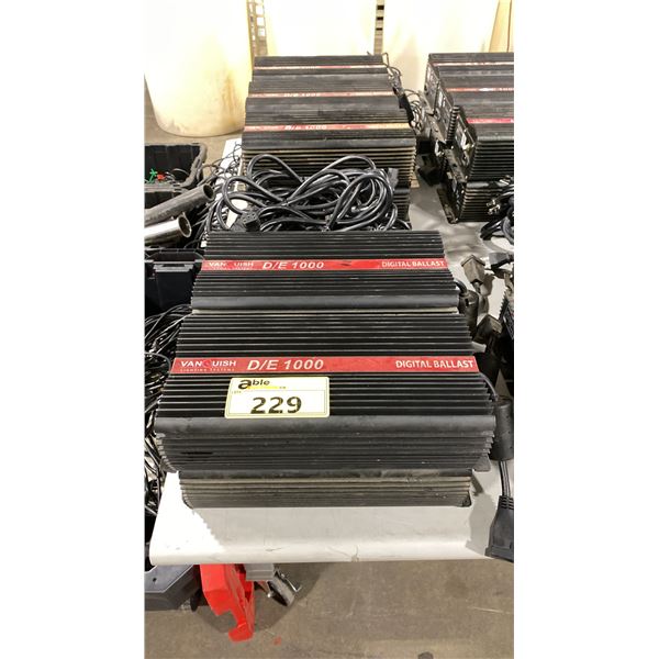 10 VANQUISH D/E 1000 COMMERCIAL ELECTRIC DIGITAL BALLASTS WITH POWER CABLES *MUST TAKE ALL*