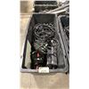 Image 1 : LARGE BLACK STORAGE TOTE OF ASSORTED COMMERCIAL ELECTRIC DIGITAL BALLASTS / ELECTRICAL ITEMS