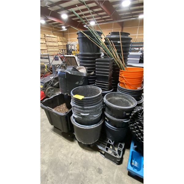 PALLET OF COMMERCIAL GROW TRAYS, POTS, & GROWING ITEMS *MUST TAKE ALL*