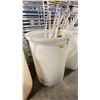 Image 1 : WHITE 30" DIAMETER X 44"H COMMERCIAL PLASTIC IRRIGATION BARREL WITH ASSORTED PIPING