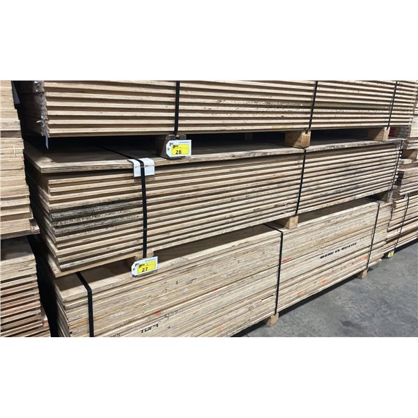 LIFT OF 10' X 4' DOUBLE SIDED BAMBOO VENEERED L-LOCK 1 1/4" THICK CONSTRUCTION GRADE PLYWOOD