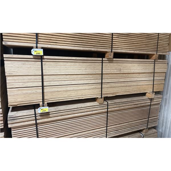 LIFT OF 10' X 4' DOUBLE SIDED BAMBOO VENEERED L-LOCK 1 1/4" THICK CONSTRUCTION GRADE PLYWOOD