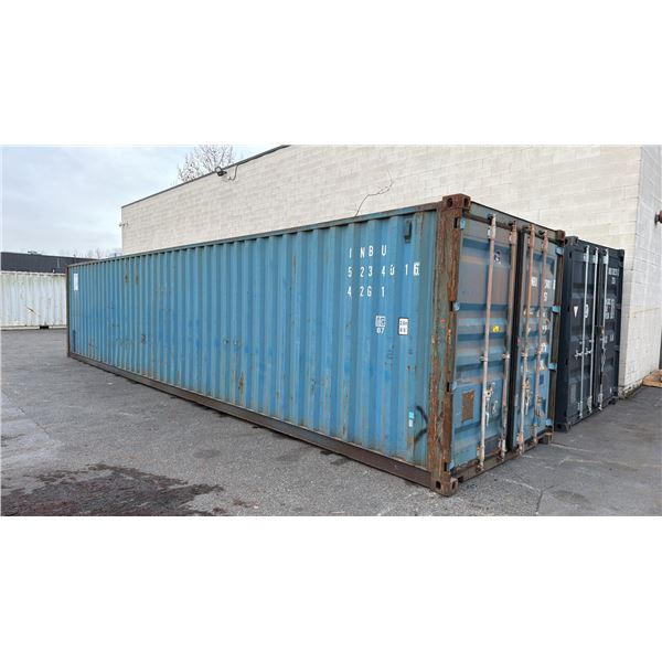 BLUE 40' HC, 67,200 MAX CAPACITY INDUSTRIAL TRANSPORT CONTAINER WITH DUAL SWING REAR DOORS