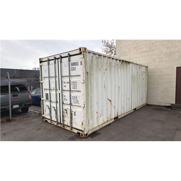 WHITE 20' 67,200 MAX CAPACITY INDUSTRIAL TRANSPORT CONTAINER WITH DUAL SWING REAR DOORS