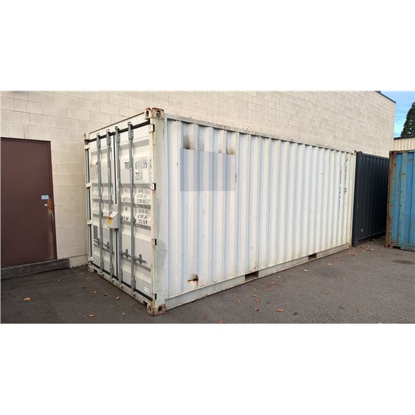 WHITE 20' 67,200 MAX CAPACITY INDUSTRIAL TRANSPORT CONTAINER WITH DUAL SWING REAR DOORS