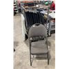 Image 1 : 21 BLACK PADDED METAL FRAMED FOLDING CHAIRS & GREY PLASTIC 6' FOLDING TABLE *PANEL CART NOT