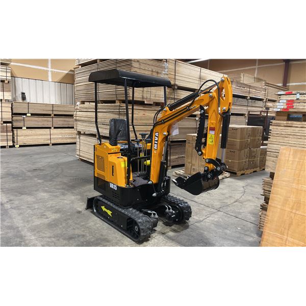 MIVA VA15 2025 YELLOW 13.5 HP GAS POWERED RUBBER TRACK MINI EXCAVATOR WITH ATTACHED