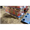 Image 1 : PALLET OF SKLP SK-HJ6 INDUSTRIAL 40' L BLUE / ORANGE 6 SECTION HEAVY DUTY METAL STORAGE SHELVING