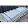 Image 1 : STACK OF 100 SKLP WHITE 10'L X 38"W INDUSTRIAL CORRUGATED METAL ROOF / WALL SHEETING