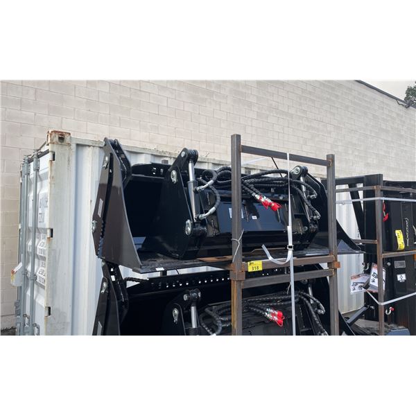 GIYI KH72 BLACK 72" INDUSTRIAL HYDRAULIC SKID STEER 4-IN-1 BUCKET & GIYI XKH39 BLACK 39" INDUSTRIAL