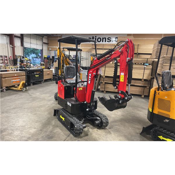 MIVA VA13 2025 RED 13.5 HP GAS POWERED RUBBER TRACK MINI EXCAVATOR WITH ATTACHED