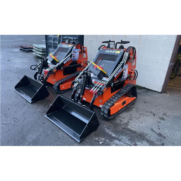 MMS MS36C ORANGE GAS POWERED 13.5HP 770LBS MAX CAPACITY RUBBER TRACK RIDE ON MINI SKID STEER