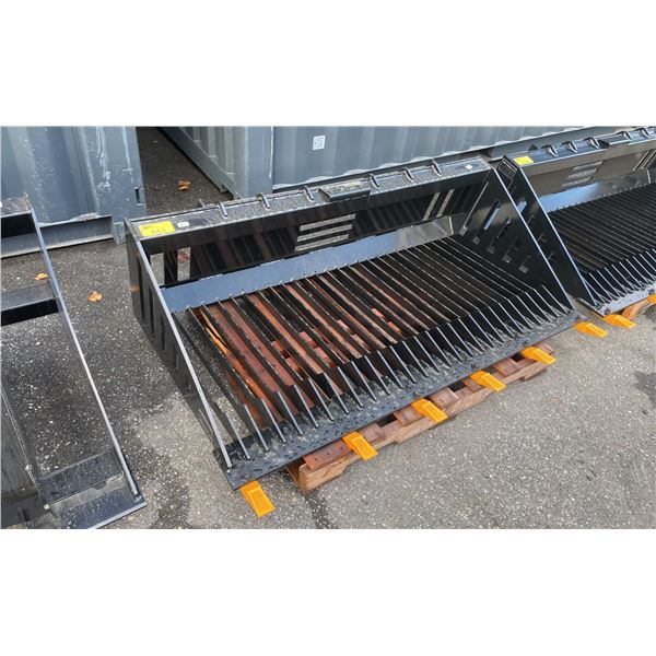 GIYI RB66 BLACK 66" INDUSTRIAL SKID STEER ROCK BUCKET ATTACHMENT