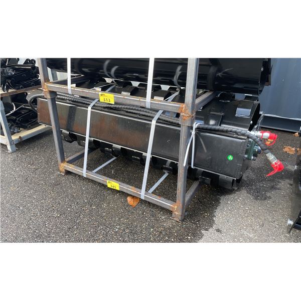 GIYI GY-VR59 BLACK 59" INDUSTRIAL HYDRAULIC SKID STEER VIBRATORY ROLLER ATTACHMENT