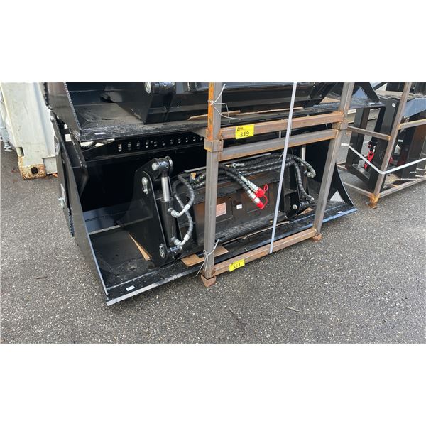 GIYI KH72 BLACK 72" INDUSTRIAL HYDRAULIC SKID STEER 4-IN-1 BUCKET & GIYI XKH39 BLACK 39" INDUSTRIAL