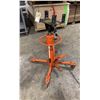 Image 1 : STRONGARM ORANGE HYDRAULIC INDUSTRIAL FOOT OPERATED MOBILE TRANSMISSION JACK *2 DAMAGED WHEEL