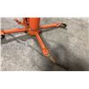 Image 2 : STRONGARM ORANGE HYDRAULIC INDUSTRIAL FOOT OPERATED MOBILE TRANSMISSION JACK *2 DAMAGED WHEEL