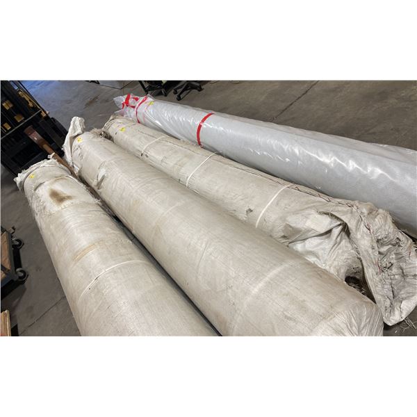 12'L X 14" DIAMETER ROLL OF LIGHT CREAM TIGHT WEAVE COMMERCIAL GRADE CARPET