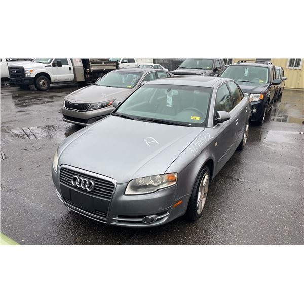 2008 AUDI A4, 4DR SEDAN, GREY, VIN WAUDF68E78A008196,