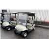 Image 1 : BEIGE CLUB CAR GAS ELECTRIC ASSISTED GOLF CART WITH FRONT WINDSHIELD & COVER *NO KEYS, NO