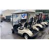 Image 2 : BEIGE CLUB CAR GAS ELECTRIC ASSISTED GOLF CART WITH FRONT WINDSHIELD & COVER *NO KEYS, NO