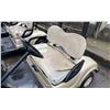 Image 4 : BEIGE CLUB CAR GAS ELECTRIC ASSISTED GOLF CART WITH FRONT WINDSHIELD & COVER *NO KEYS, NO