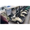 Image 2 : BEIGE CLUB CAR GAS ELECTRIC ASSISTED GOLF CART WITH FRONT WINDSHIELD & COVER *NO KEYS, NO