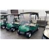 Image 1 : GREEN CLUB CAR GAS ELECTRIC ASSISTED GOLF CART WITH FRONT WINDSHIELD & COVER *NO KEYS, NO