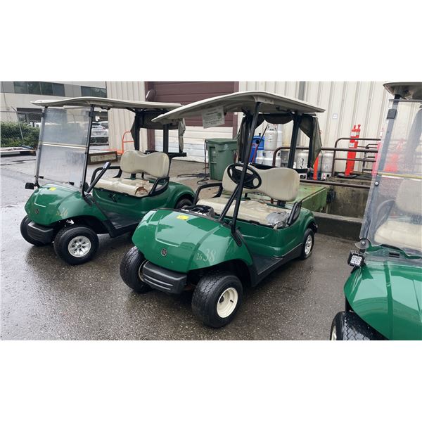 GREEN CLUB CAR GAS ELECTRIC ASSISTED GOLF CART WITH COVER *NO KEYS, NO REGISTRATION, PARTS ONLY*