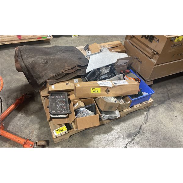PALLET OF ASSORTED COMMERCIAL VEHICLE PARTS & HARDWARE *MUST TAKE ALL ON PALLET*