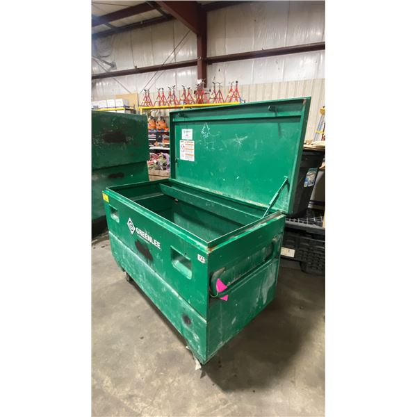GREENLEE 48"W X 24"D X 34"H INDUSTRIAL METAL MOBILE JOB SITE TOOL CHEST *NO CONTENTS*