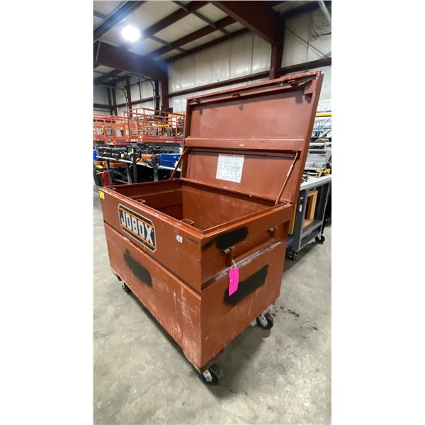 JOBOX BROWN 48"W X 30"D X 40"H INDUSTRIAL METAL MOBILE JOB SITE TOOL CHEST *NO CONTENTS*