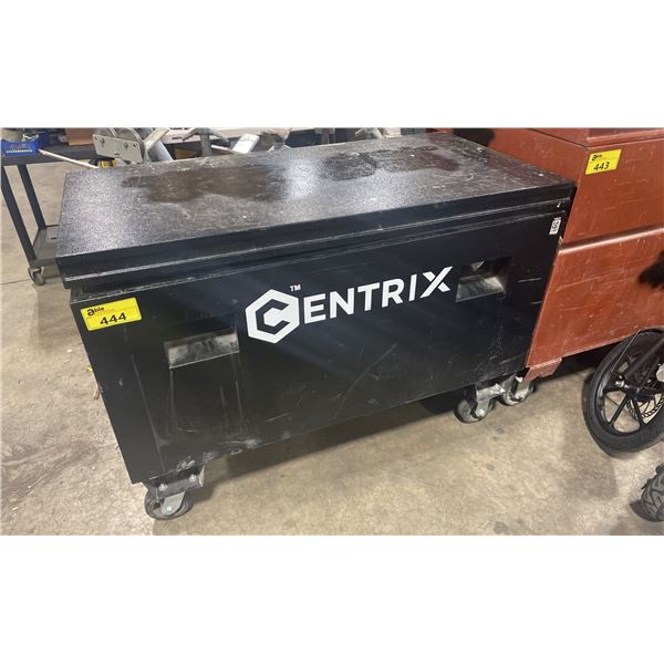 CENTRIX BLACK 48"W X 24"D X 35"H INDUSTRIAL METAL MOBILE JOB SITE TOOL CHEST *NO CONTENTS*
