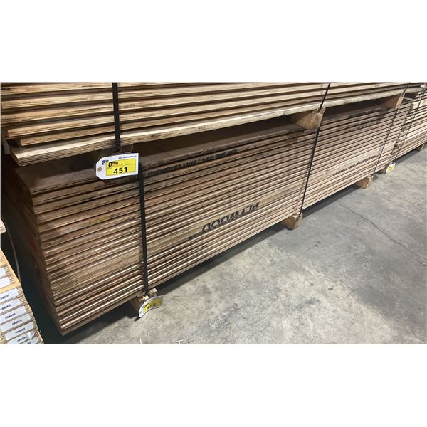 LIFT OF 10' X 4' DOUBLE SIDED BAMBOO VENEERED 1 1/4" THICK CONSTRUCTION GRADE PLYWOOD