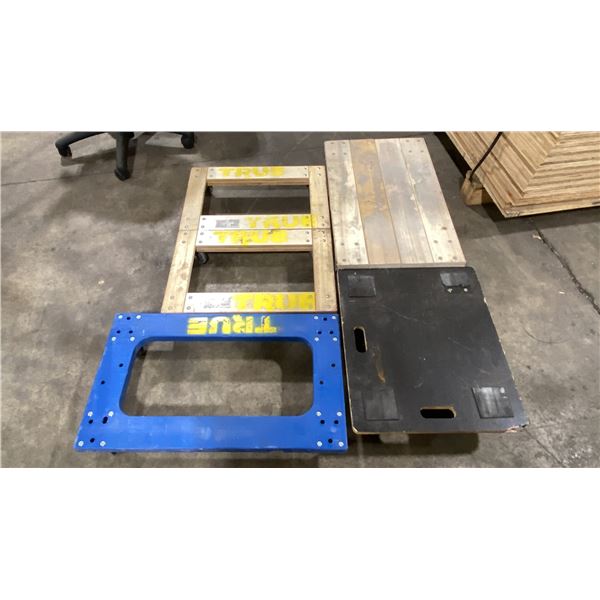 5 ASSORTED 4 WHEEL MOVING DOLLIES