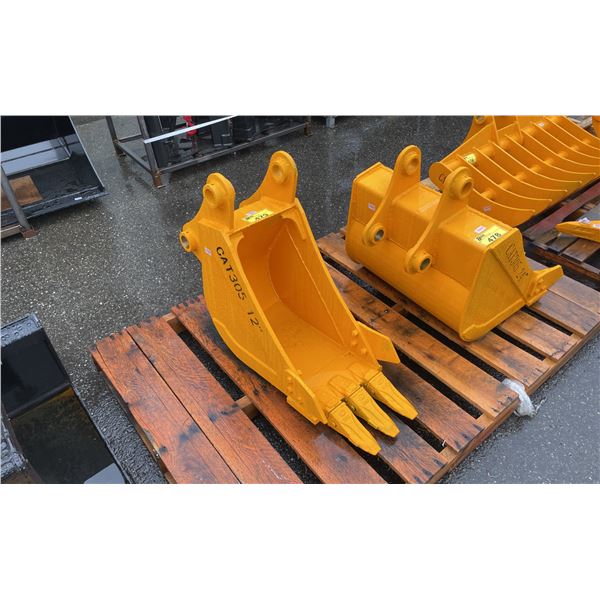 CAT 305 EXCAVATOR HEAVY DUTY 12" YELLOW DIGGING BUCKET ATTACHMENT