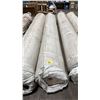 Image 1 : 12'L X 19" DIAMETER ROLL OF LIGHT CREAM TIGHT WEAVE COMMERCIAL GRADE CARPET