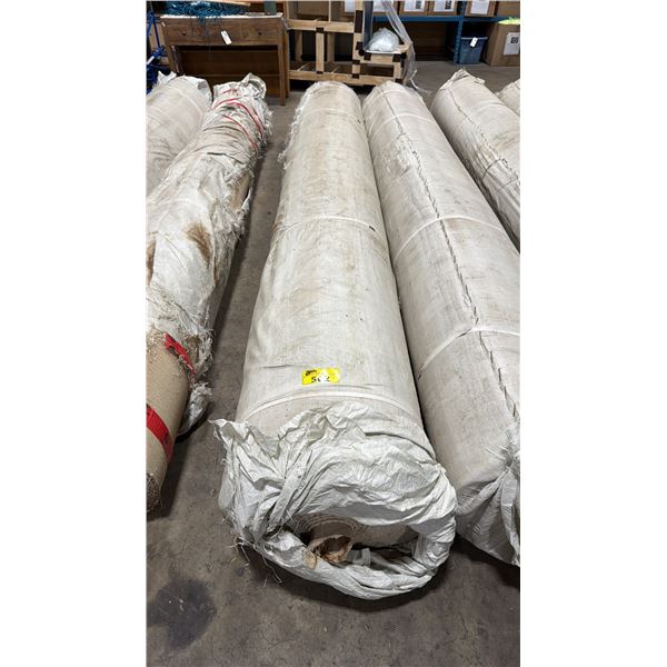 12'L X 19" DIAMETER ROLL OF LIGHT CREAM TIGHT WEAVE COMMERCIAL GRADE CARPET
