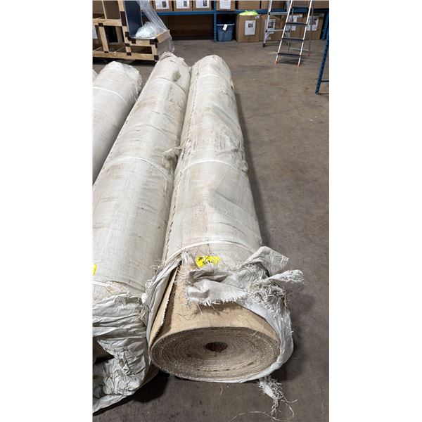 12'L X 19" DIAMETER ROLL OF LIGHT CREAM TIGHT WEAVE COMMERCIAL GRADE CARPET