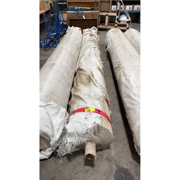 12'L X 19" DIAMETER ROLL OF LIGHT CREAM TIGHT WEAVE COMMERCIAL GRADE CARPET