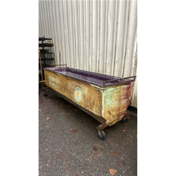 STAINLESS STEEL INDUSTRIAL DIP BIN APPROX 9' 2"L X 3'W X 3' 2" H