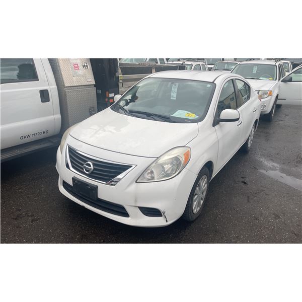 2014 NISSAN VERSA SV, 4DRSD, WHITE, VIN 3N1CN7AP9EL819167,