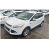 Image 1 : 2014 FORD ESCAPE SE, 4DRSW, WHITE, VIN 1FMCU9GX3EUA64716,
