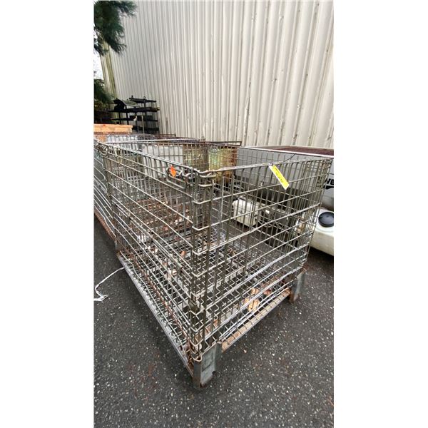 METAL WIRE INDUSTRIAL PALLET CRATE APPROX 41"L X 50"W X 44"H