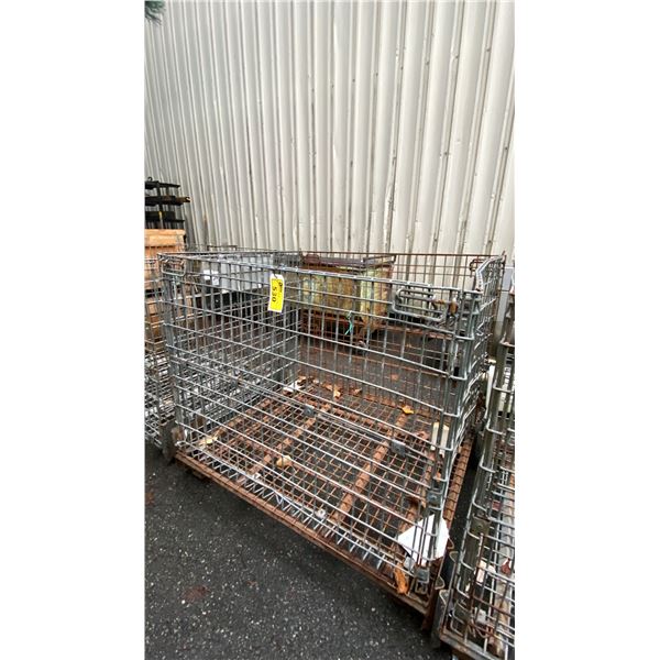 METAL WIRE INDUSTRIAL PALLET CRATE APPROX 41"L X 50"W X 44"H