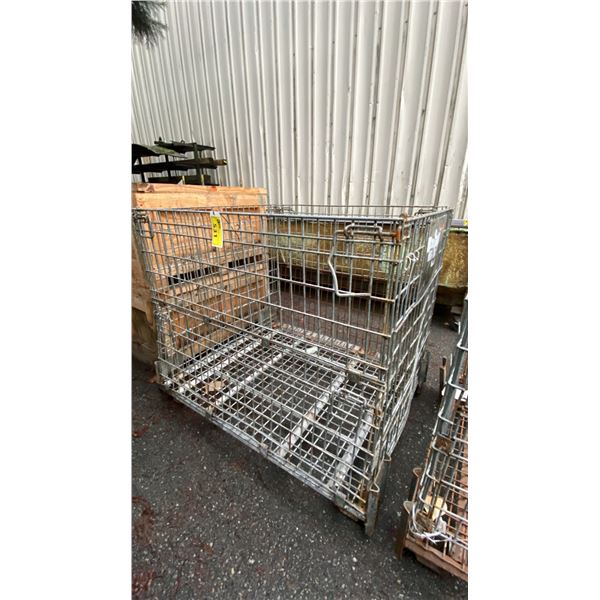 METAL WIRE INDUSTRIAL PALLET CRATE APPROX 41"L X 50"W X 44"H