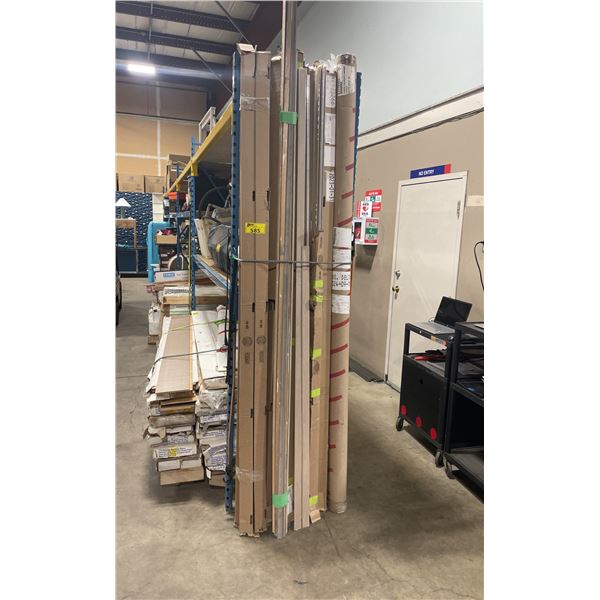 10 BOXES OF ASSORTED WOODEN MOULDINGS & LIGHT COLOR TRANSITION STRIPS *MUST TAKE ALL*