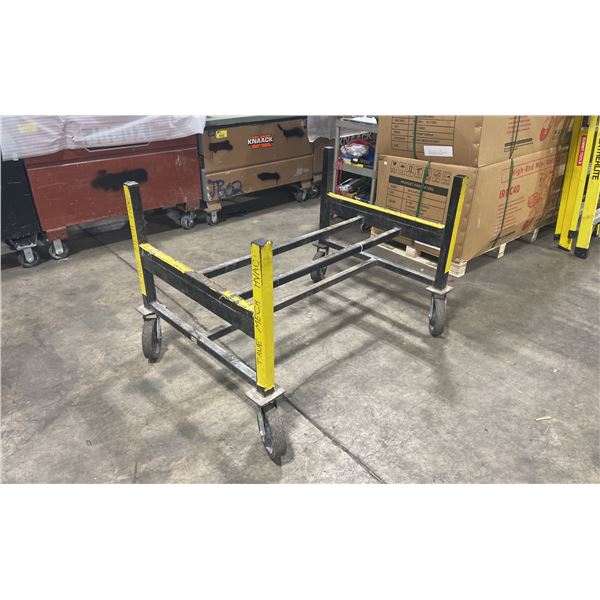 BLACK METAL MOBILE 52"L X 36"W X 34"H INDUSTRIAL PRODUCT CART